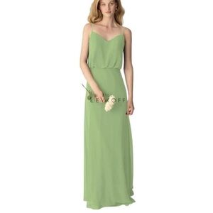 Levkoff Green Chiffon Maxi Dress Style 7058 Size 4 NWT